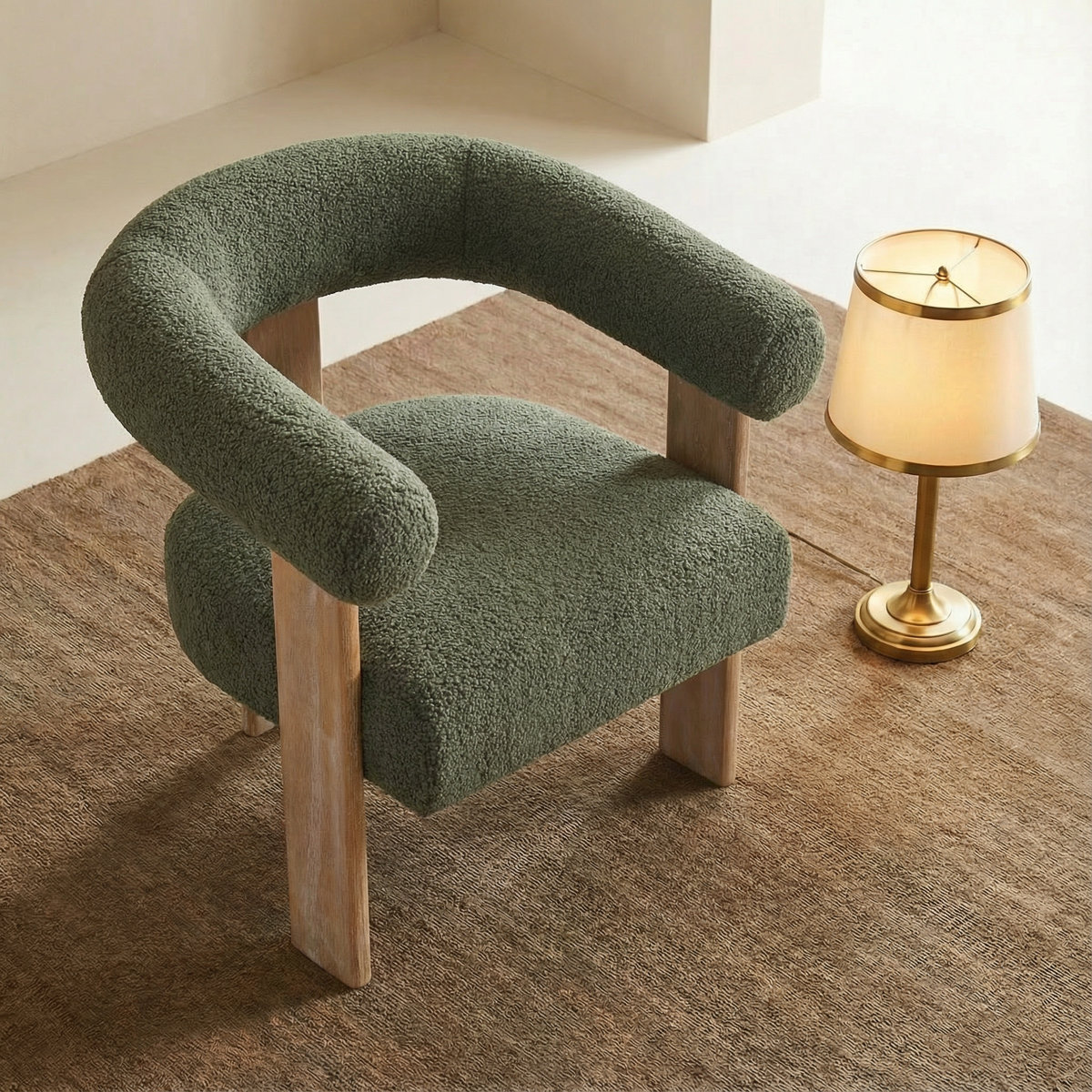 Upholstered Barrel Accent Chair Armchair